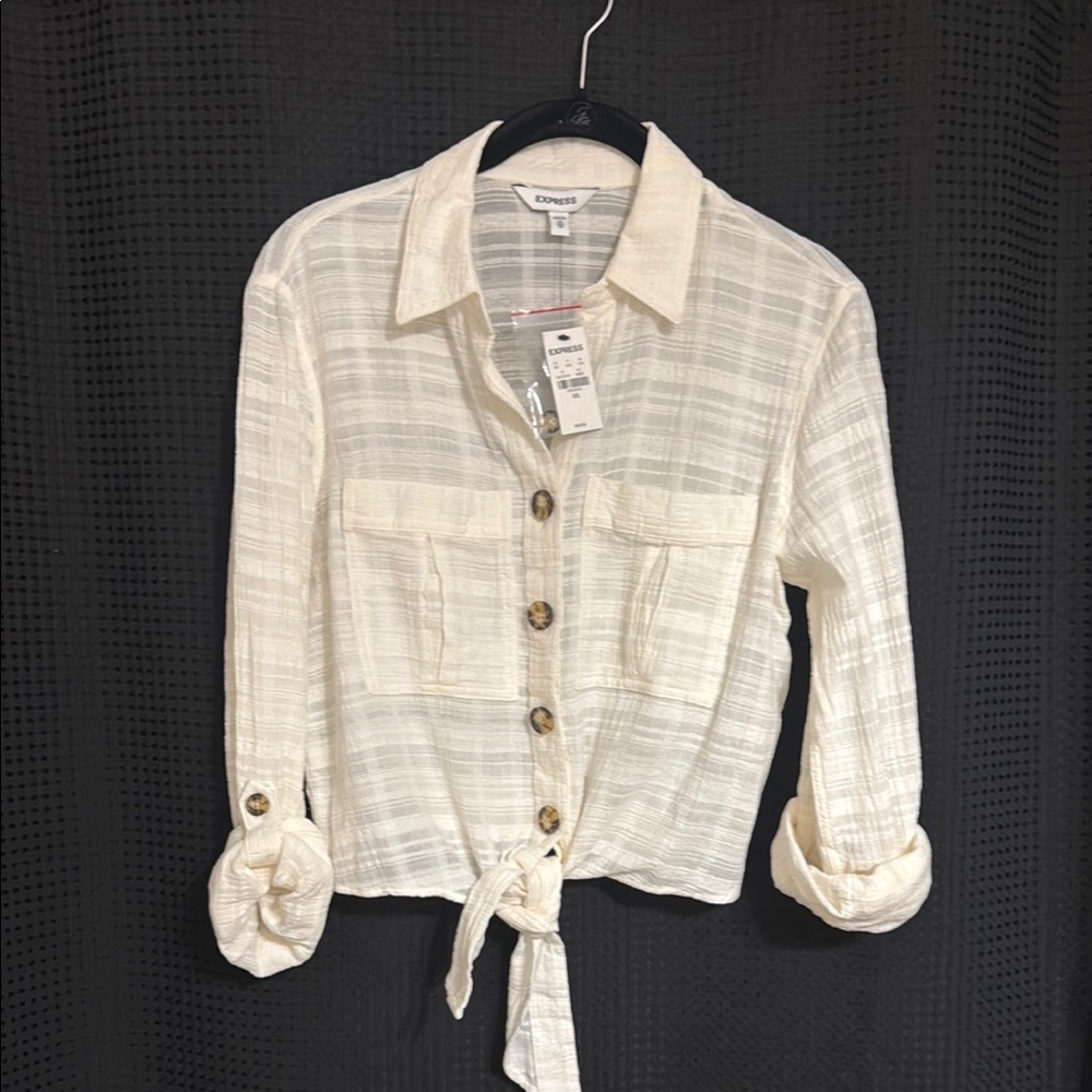 Express Cream Button Down Shirt